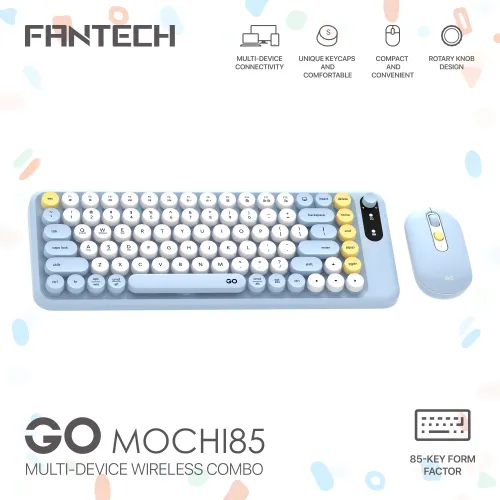 Combo mis tastatura wireless Fantech WK-898 GO mochi85 plava.