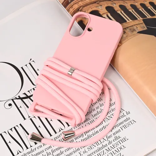 Futrola - maska Crossbody za iPhone 16 6.1 roze.