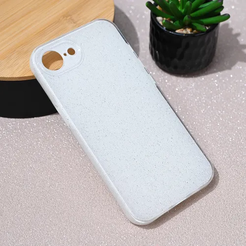 Futrola - maska Sparkle Dust za iPhone 16E 6.1 bela.