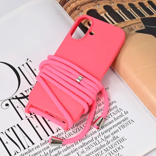 Futrola - maska Crossbody za iPhone 16 6.1 pink.