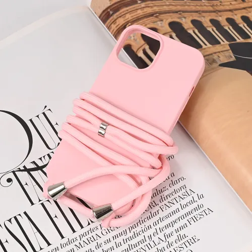 Futrola - maska Crossbody za iPhone 15 6.1 roze.