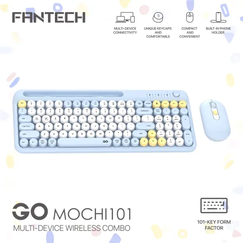 Combo mis tastatura wireless Fantech WK-899 GO mochi101 plava.