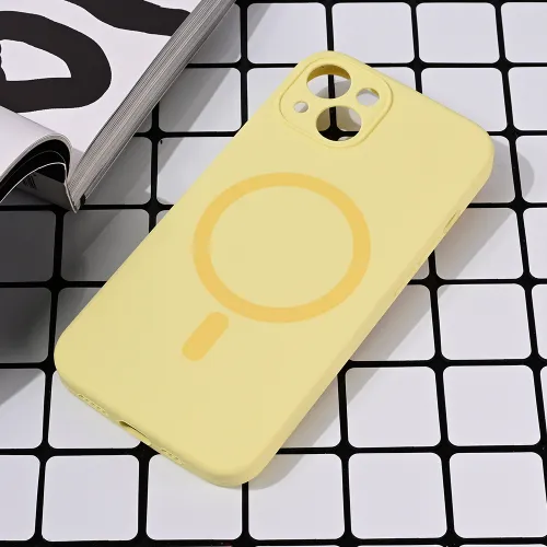 Futrola - maska Magsafe Pure color za iPhone 13 6.1 zuta.