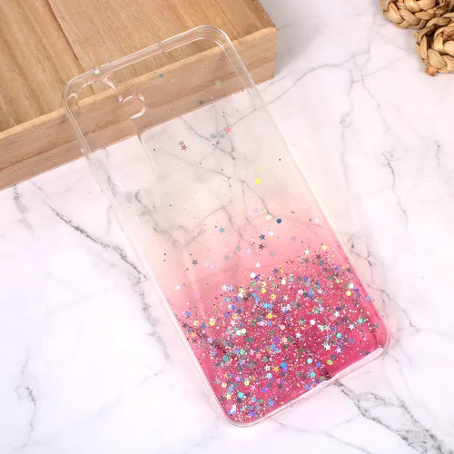 Silikonska futrola - maska Glitter za Samsung A556 Galaxy A55 5G roze.