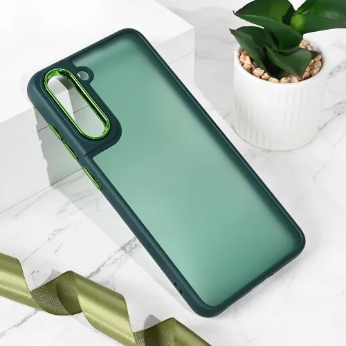 Futrola - maska Shining Camera za Samsung G990 Galaxy S21 FE tamno zelena.