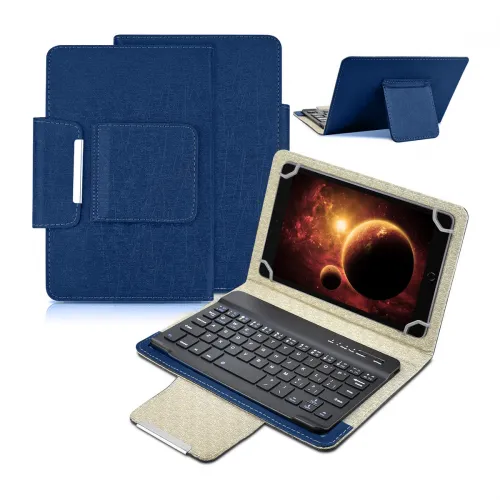 Futrola - maska sa Bluetooth Tastaturom Leather za Tablet 10" Univerzalna plava.