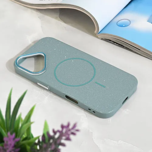 Futrola - maska Magsafe Sparkle Dust za iPhone 17 6.3 zelena.