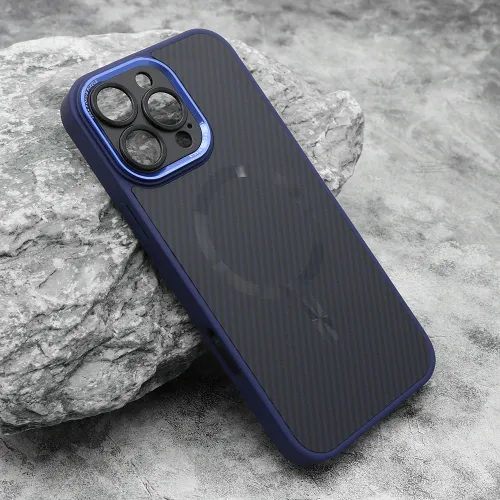 Futrola - maska CARBON MagSafe za iPhone 16 Pro Max (6.9) plava (small camera) (MS).