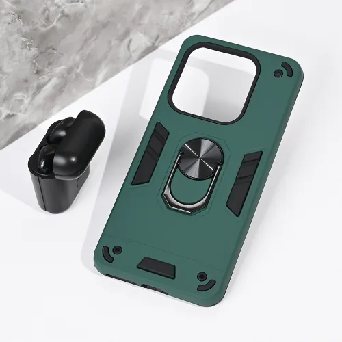 Futrola - maska Hard Ring za Xiaomi Redmi Note 14 5G tamno zelena.