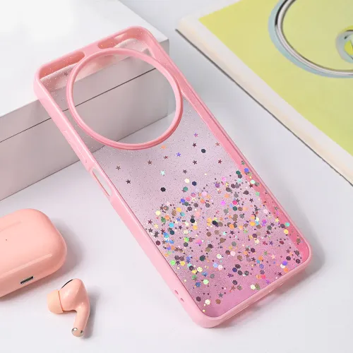 Futrola - maska Frame Glitter za Xiaomi Redmi 14C roze.