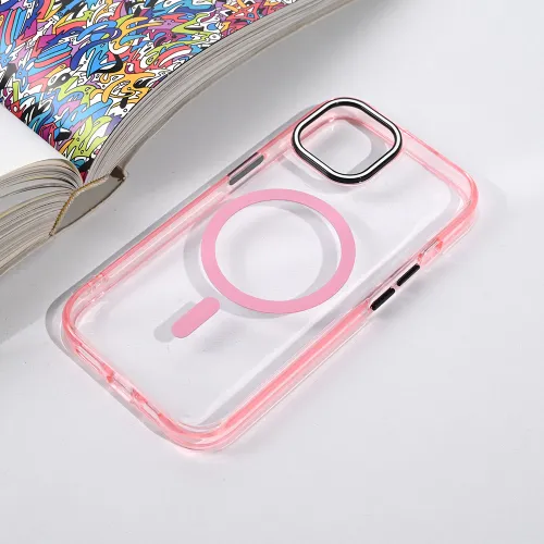Futrola - maska Magsafe Color Pop za iPhone 13/14 6.1 roze.
