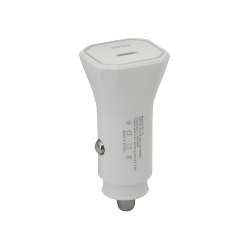 Auto punjac 25W Type-C ulaz bez kabla beli (MS).