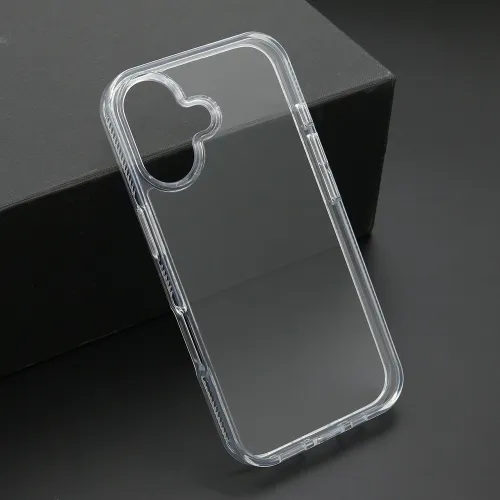 Futrola - maska COLOR FRAME za iPhone 16 (6.1) srebrna (providna) (MS).