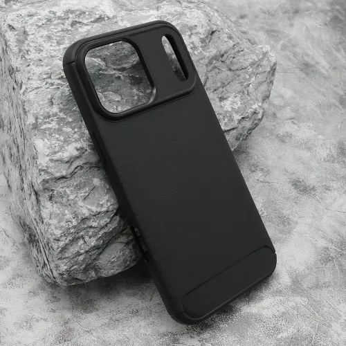 Silikonska futrola - maska BRUSHED za iPhone 17 Pro Max (6.9) crna (MS).