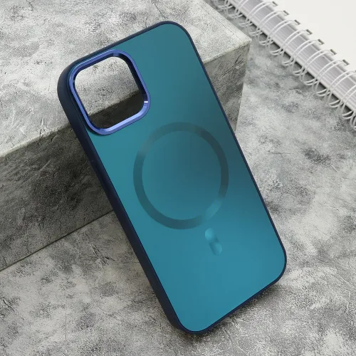 Futrola - maska COLOR METAL MagSafe za iPhone 15 (6.1) plava (MS).