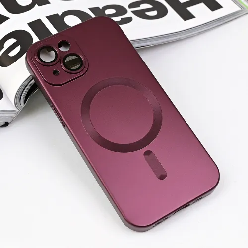 Futrola - maska Magsafe Chrome za iPhone 15 6.1 bordo.