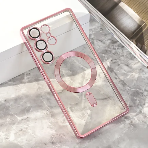 Futrola - maska Magsafe Lux za Samsung S938 Galaxy S25 Ultra roze.