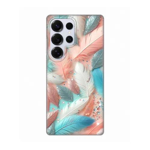 Silikonska futrola - maska print za Samsung S938 Galaxy S25 Ultra Pastel Feathers.