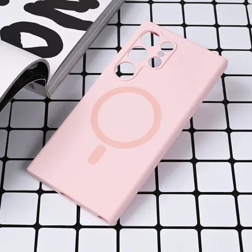 Futrola - maska Magsafe Pure color za Samsung S928B Galaxy S24 Ultra roze.