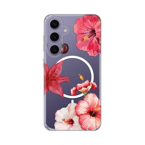 Futrola - maska print Magsafe za Samsung S921B Galaxy S24 Hibiscus.