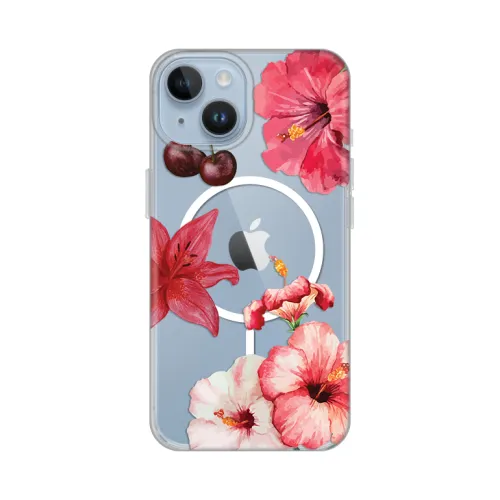 Futrola - maska print Magsafe za iPhone 13/14 6.1 Hibiscus.
