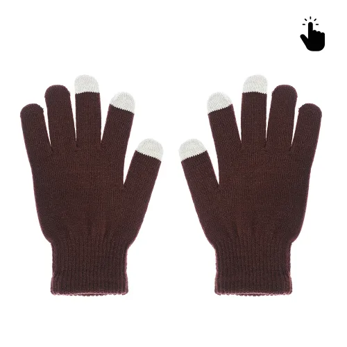 Rukavice za touchscreen RY M (22cm) braon.
