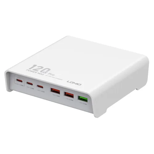 Kucni punjac LDNIO Q605, QC4+, PD3.0, SCP, PPS, VOOC, 120W total power beli.