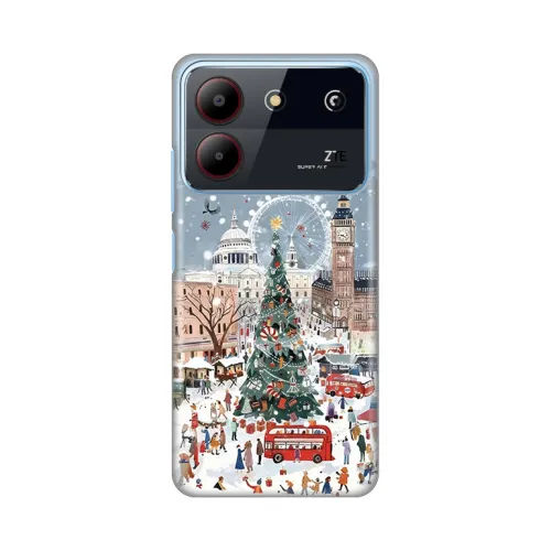 Silikonska futrola - maska print Skin za ZTE Blade A54 Christmas Town.