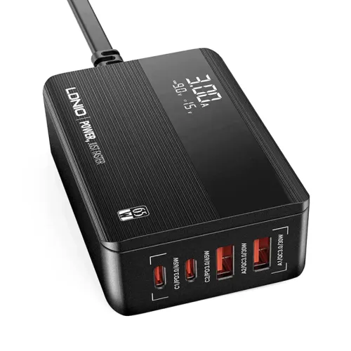 Kucni punjac LDNIO A4808Q, QC4+, PD3.0, LED 70W crni.