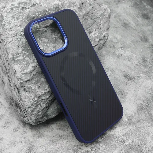 Futrola - maska CARBON MagSafe za iPhone 16 Pro Max (6.9) plava (big camera) (MS).