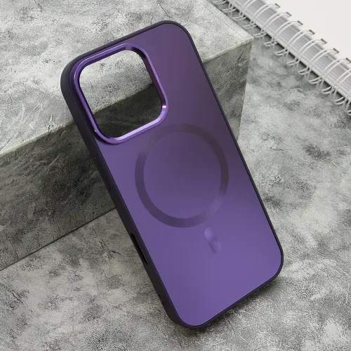 Futrola - maska COLOR METAL MagSafe za iPhone 16 Pro (6.3) ljubicasta (MS).