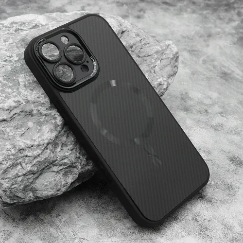 Futrola - maska CARBON MagSafe za iPhone 16 Pro Max (6.9) crna (small camera) (MS).
