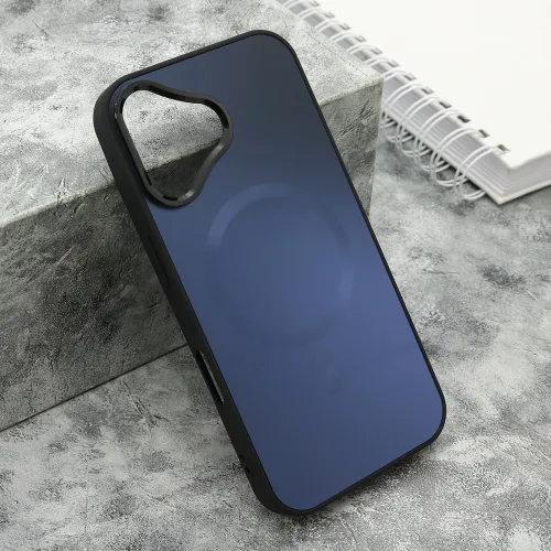 Futrola - maska COLOR METAL MagSafe za iPhone 16 (6.1) crna (MS).