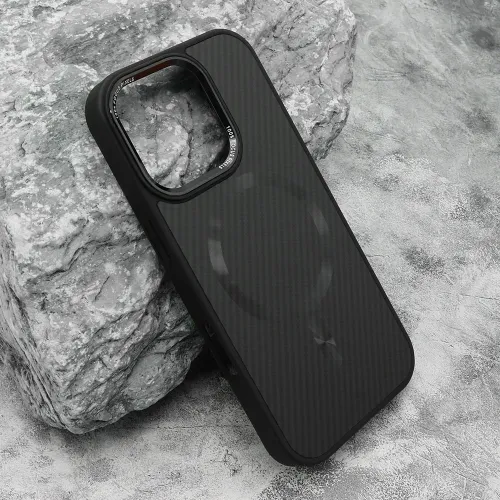 Futrola - maska CARBON MagSafe za iPhone 16 Pro (6.3) crna (big camera) (MS).