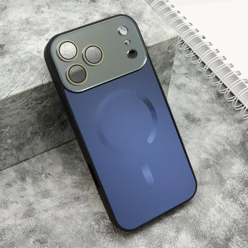 Futrola - maska COLOR METAL Magsafe za iPhone 17 Pro Max (6.9) crna (MS).