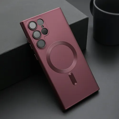 Futrola - maska ELEGANT MAGSAFE za Samsung Galaxy S22 Ultra 5G crvena (MS).