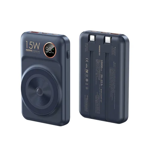 Power bank prenosiva baterija Magsafe Remax Lecho Series RPP-527 PD 20W + QC 22.5W Fast Charging 10000mAh plava.