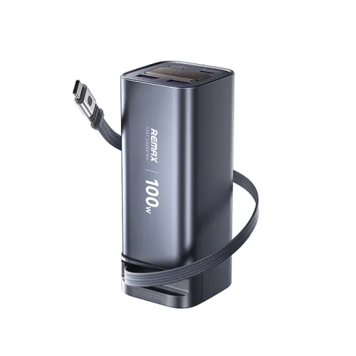 Power bank prenosiva baterija Remax FC-22 100W sa teleskopskim kablom 20000mAh siva.