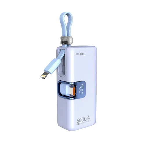 Power Bank prenosiva baterija Moxom MX-PB161 fast PD20W+ PD22.5W 5000mAh plava (MS).