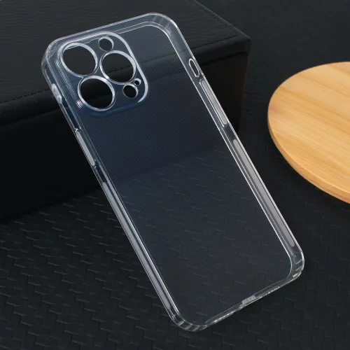 Silikonska futrola - maska Ultra Thin with pluggy za iPhone 13 Pro 6.1 Transparent.
