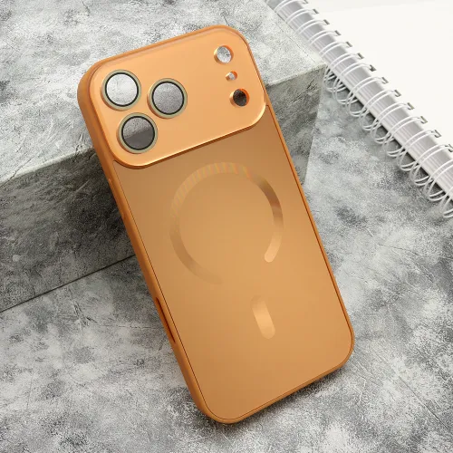 Futrola - maska COLOR METAL Magsafe za iPhone 17 Pro Max (6.9) narandzasta (MS).