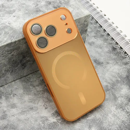 Futrola - maska COLOR METAL Magsafe za iPhone 17 Pro (6.3) narandzasta (MS).
