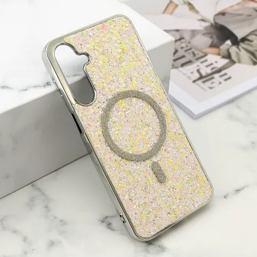Futrola - maska GLAM GLOW MagSafe za Samsung A166 Galaxy A16 5G zlatna (MS).