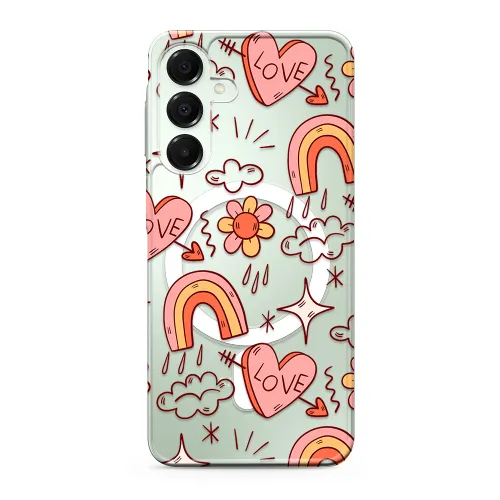 Futrola - maska silikonska print MagSafe za Samsung A166 Galaxy A16 5G love (MS).