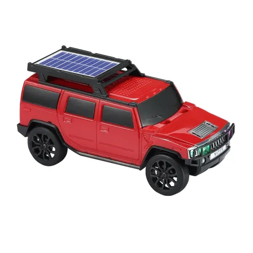 Zvucnik bluetooth WS-696 sa solarnim punjenjem auto crveni (MS).