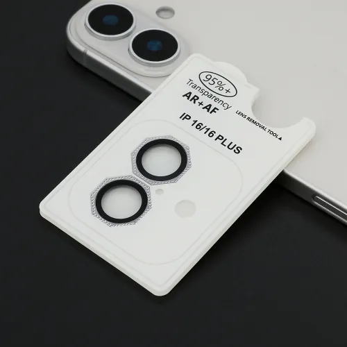 Folija za zastitu kamere OCTAGON DIAMOND za iPhone 16 (6.1)/16 Plus (6.7) srebrna (MS).