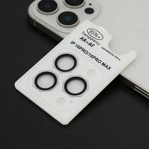 Folija za zastitu kamere OCTAGON DIAMOND za iPhone 16 Pro (6.3)/16 Pro Max (6.9) srebrna (MS).