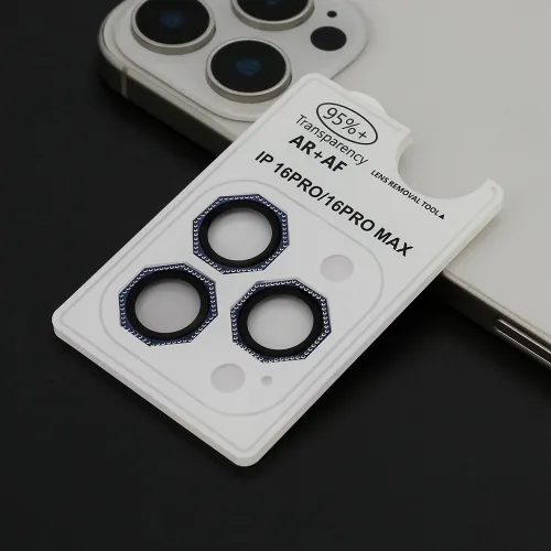 Folija za zastitu kamere OCTAGON DIAMOND za iPhone 16 Pro (6.3)/16 Pro Max (6.9) plava (MS).