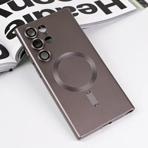 Futrola - maska Magsafe Chrome za Samsung Galaxy S23 Ultra siva.