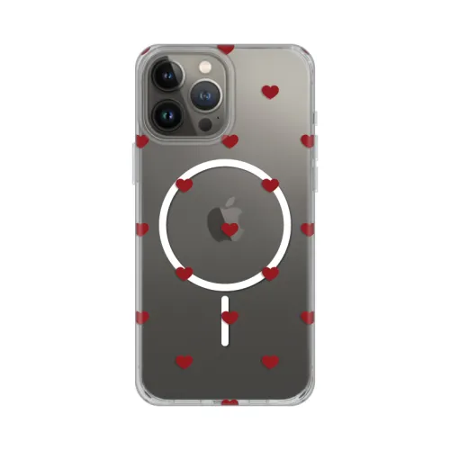 Futrola - maska print Magsafe za iPhone 13 Pro Max 6.7 Red Hearts.
